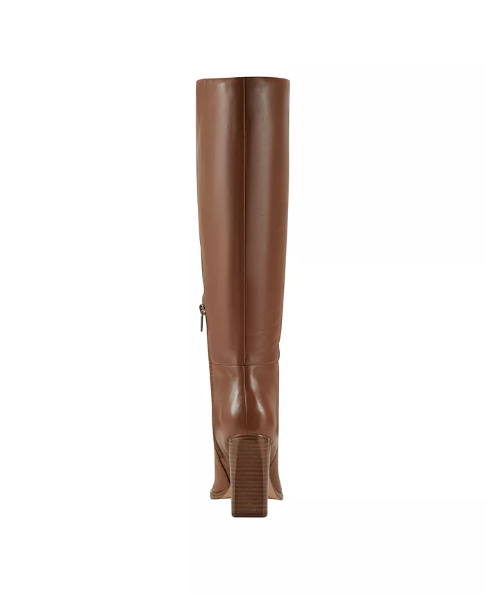 Женские сапоги Lannie Wide Calf на блочном каблуке Marc Fisher LTD, коричневый — фото 3
