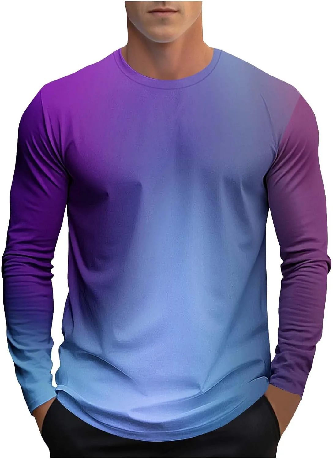 

Футболка с длинным рукавом и градиентом для мужчин Sdeycui