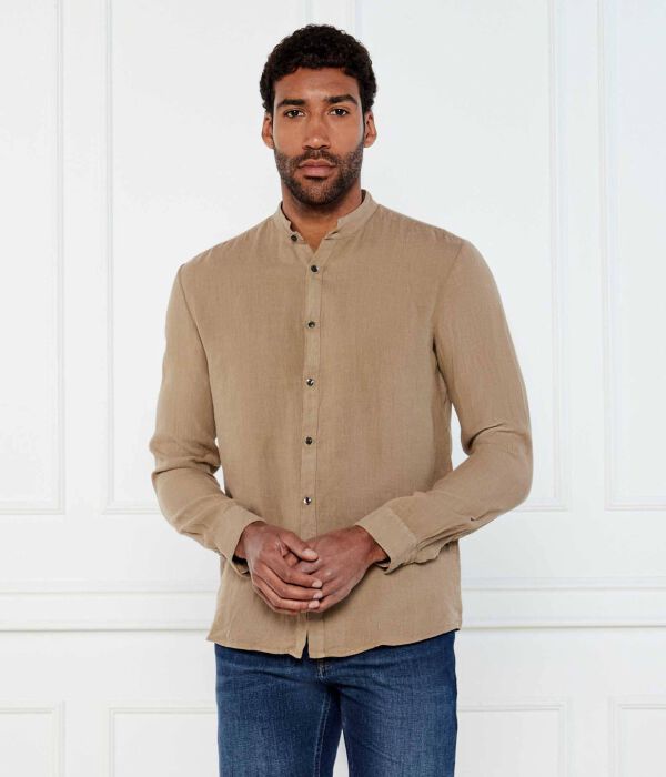 

Льняная рубашка elvory Slim fit Hugo, коричневый