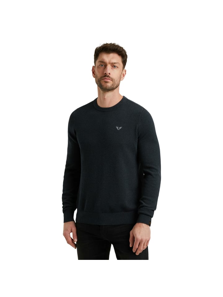 

Свитер R-NECK из хлопка и модала синего цвета PME Legend