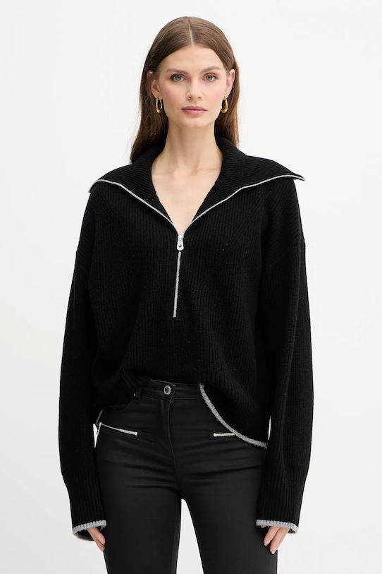 

Свитер из смесовой шерсти Pinko, черный