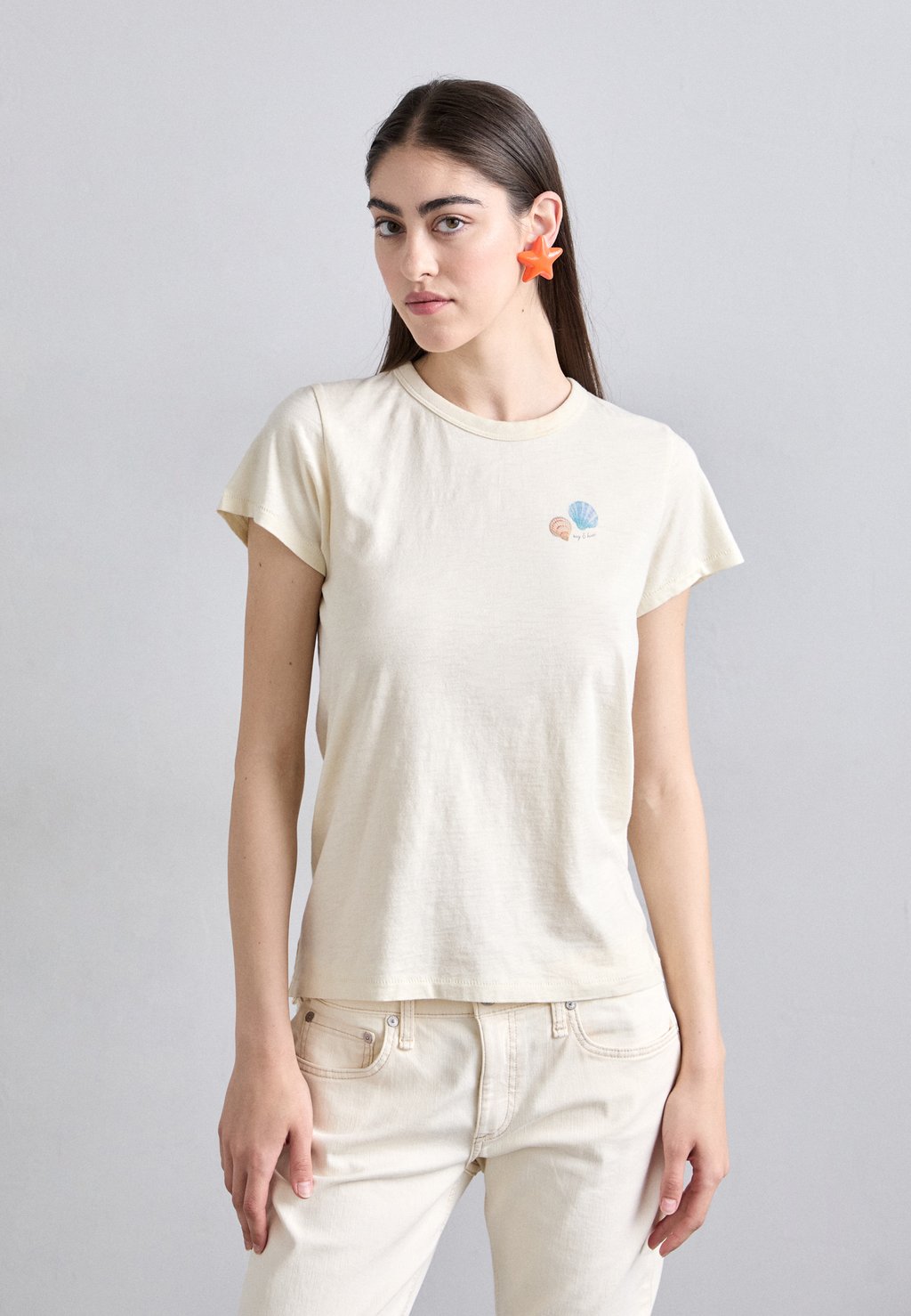 

Футболка с принтом SEASHELL TEE rag & bone, кремовый