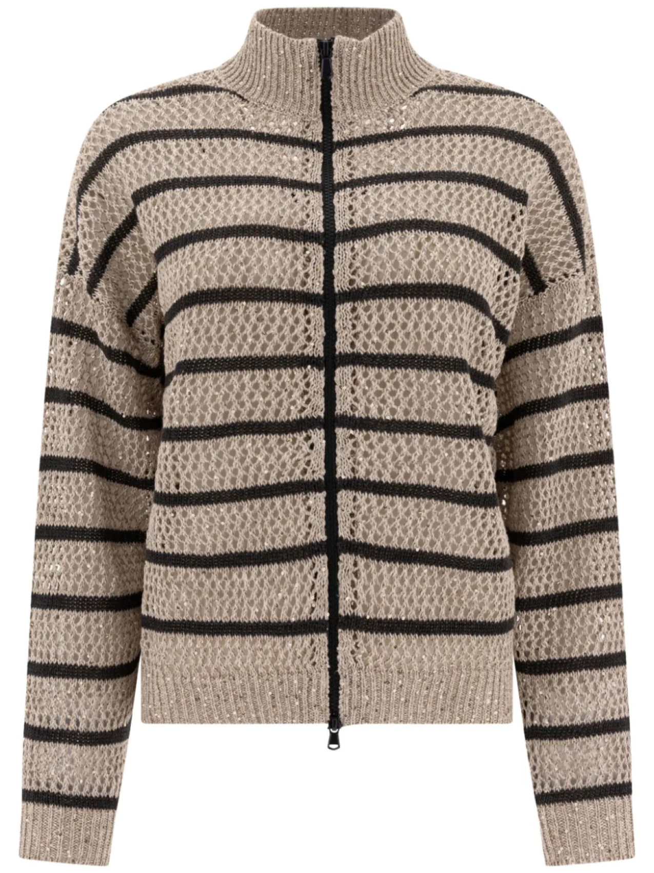 

Brunello Cucinelli кардиган в полоску, нейтральный