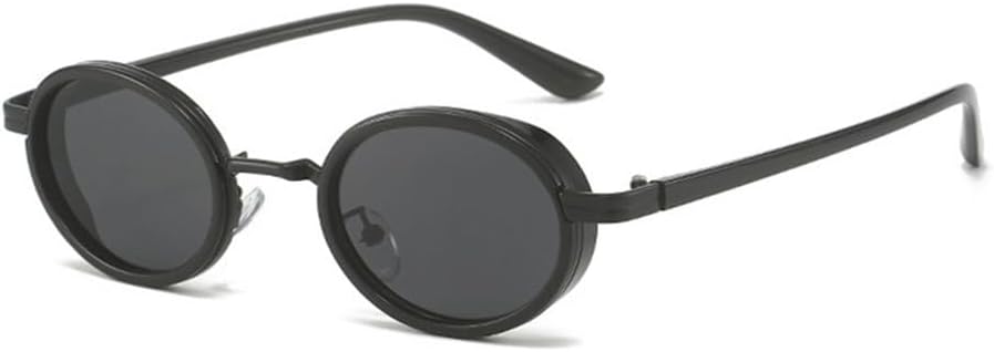 

MUTYNE Модные овальные солнцезащитные очки в стиле панк для женщин, винтажные градиентные очки с защитой от УФ-излучения UV400, трендовые солнцезащитные очки для мужчин, Black Gray