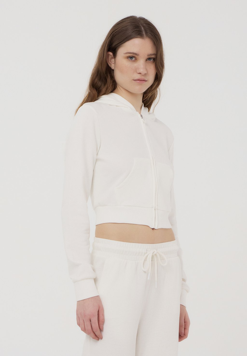 

Толстовка на молнии CROP Terranova, белый