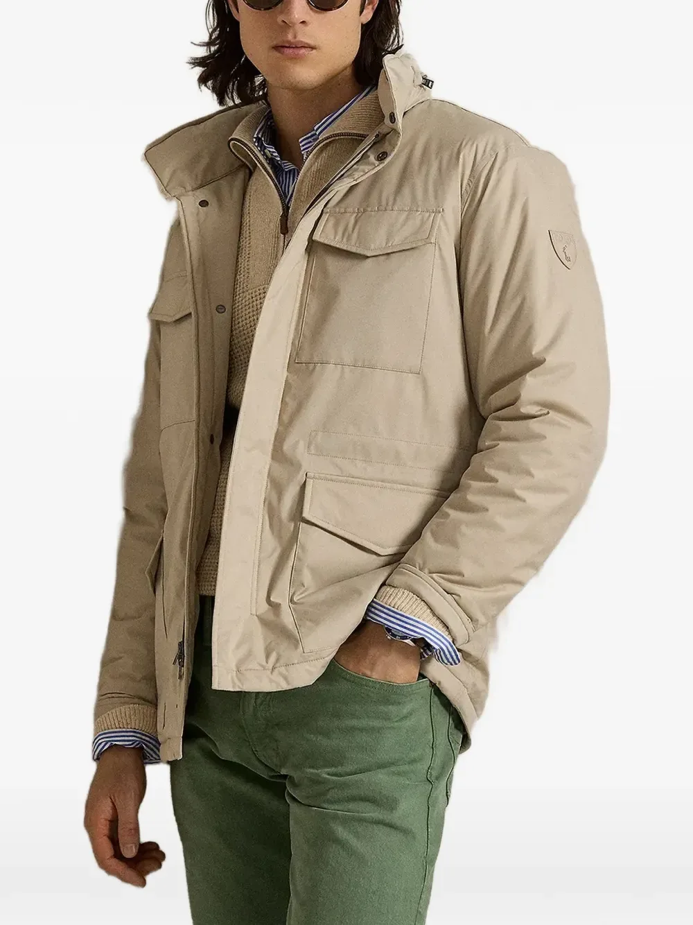 Пиджак с клапанными карманами POLO RALPH LAUREN, бежевый
