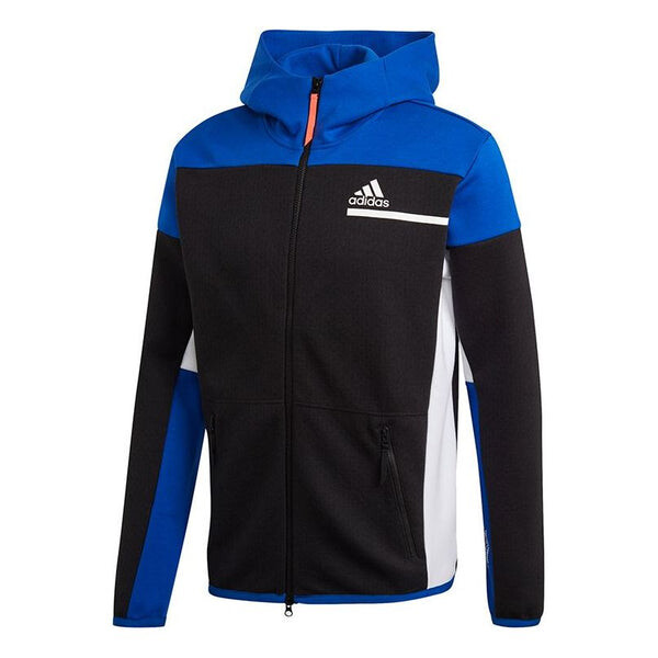 

Куртка zne fz hooded colorblock casual sports jacket black Adidas, черный