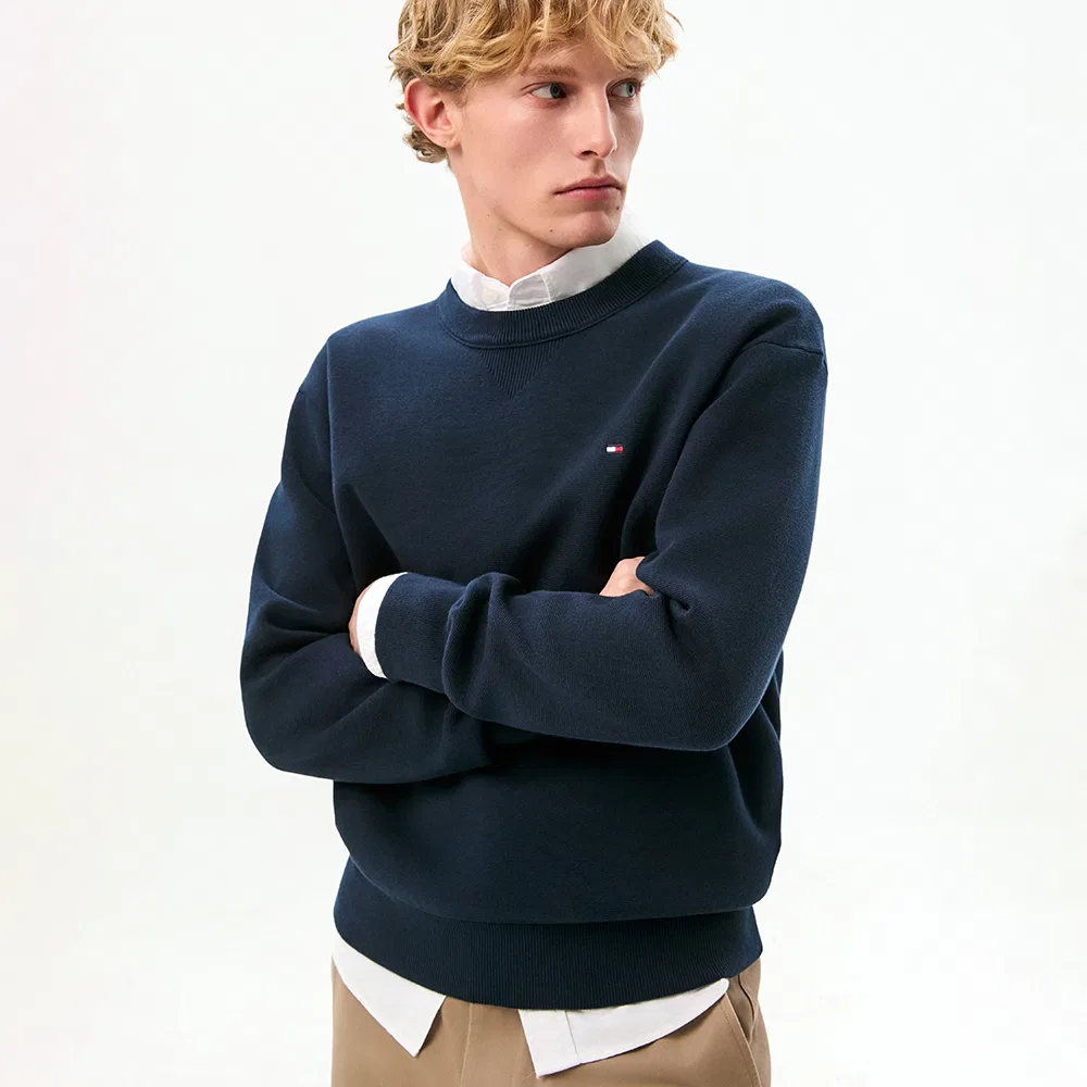 Мужской пуловер Milano с круглым вырезом, тёмно-синий, от Tommy Hilfiger — фото 4
