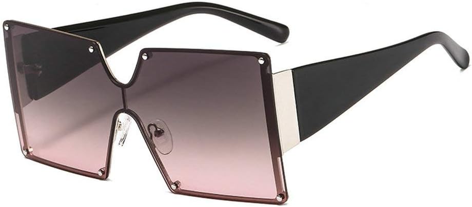 

mincl/Увеличенные солнцезащитные очки-щитки для женщин, модные, класса люкс, защита от УФ-излучения UV400, винтажные, с плоской верхней частью, футуристические солнцезащитные очки 2019 года, Green&pink