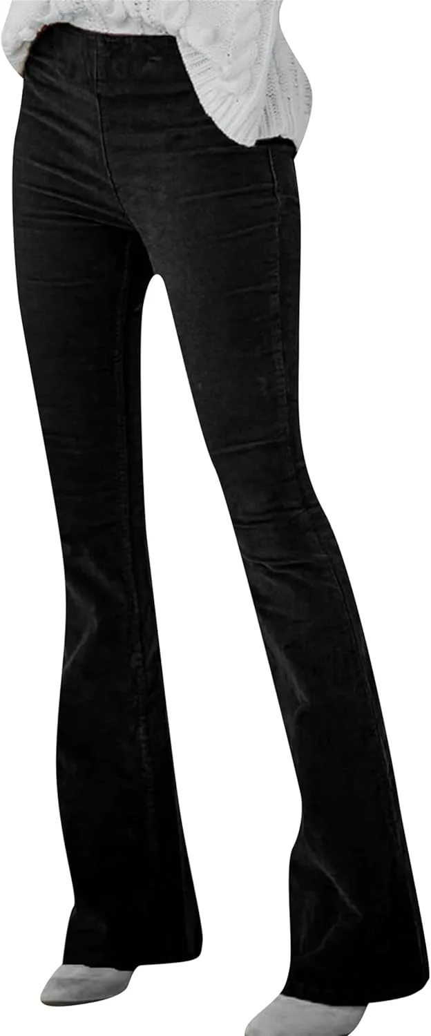 

TYQQU женские мягкие модные брюки с высокой талией, мешковатые, вельветовые, широкие, с карманами