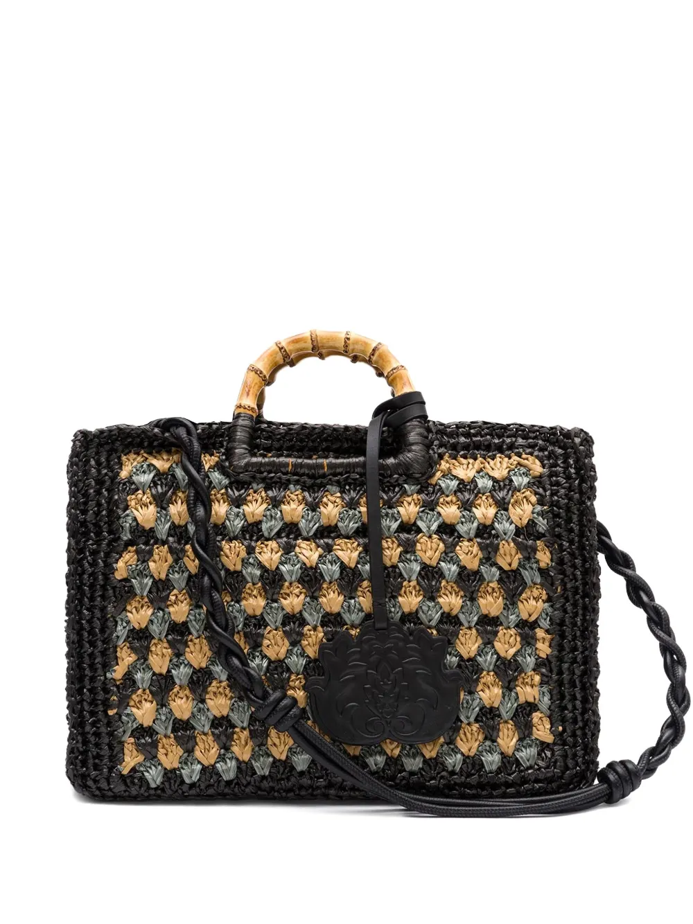 

Плетеная сумка с бамбуковой ручкой Isla, черный