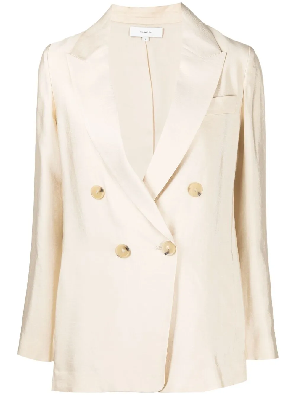 

Двубортный блейзер строгого кроя Vince, бежевый