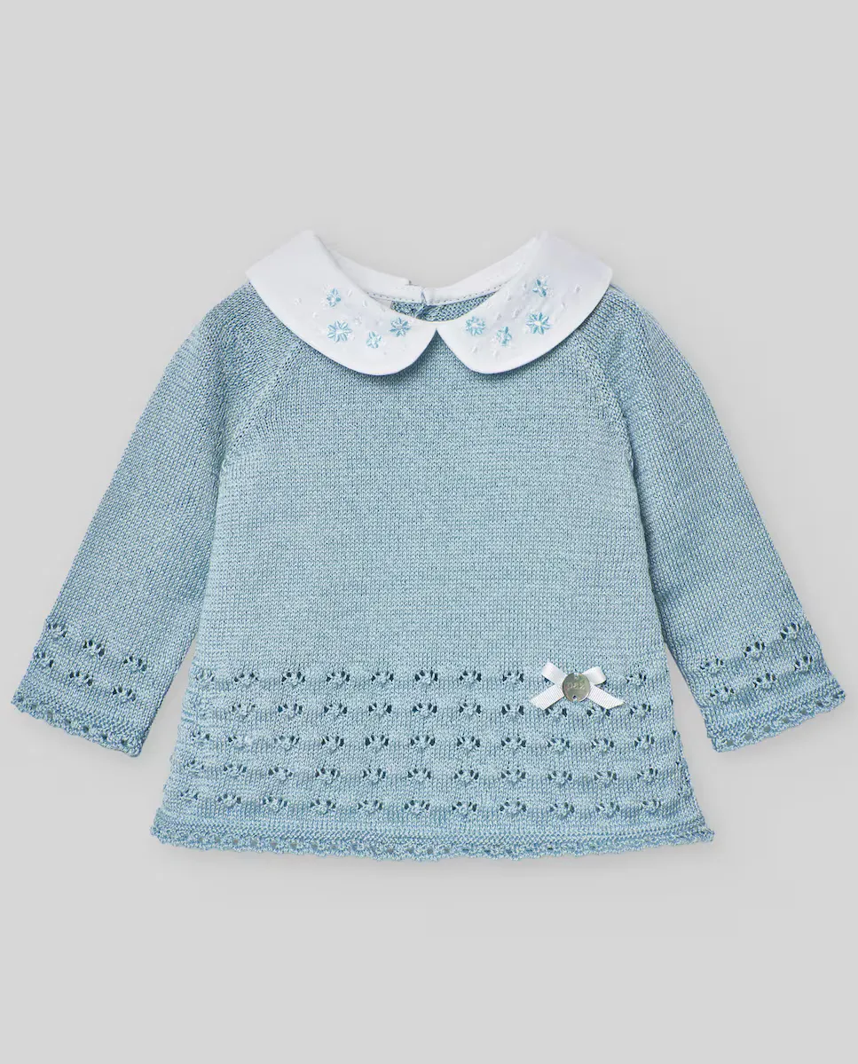 

Ажурный жилет для девочки будет PAZ Rodríguez, синий