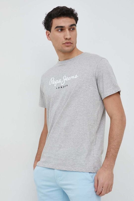 

Хлопковая футболка Eggo Pepe Jeans, серый