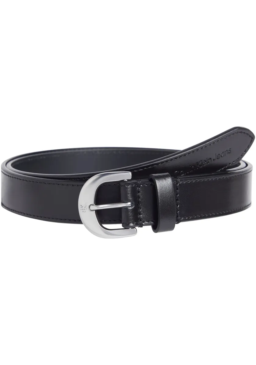 

Кожаный ремень Calvin Klein Jeans "CLASSIC ROUND LTHR BELT 25MM" с тисненым логотипом, черный