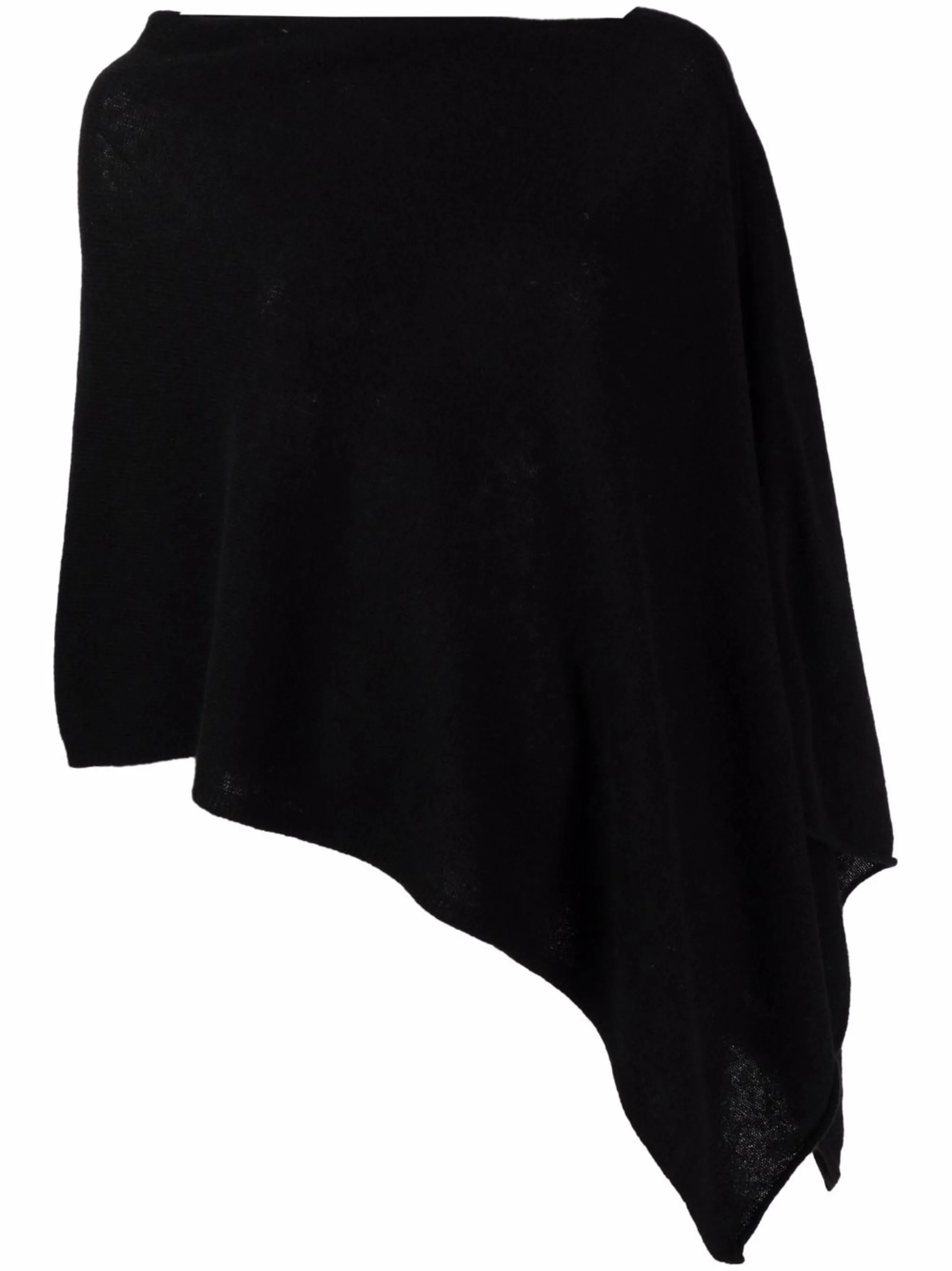 

Кашемировое пончо асимметричного кроя Blanca Vita, черный