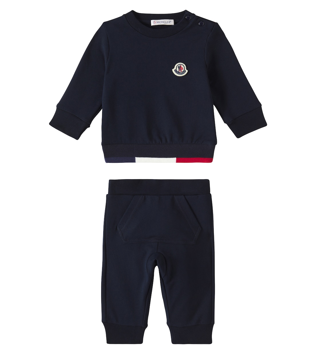 

Комплект из детской хлопковой толстовки и спортивных штанов Moncler Enfant, Navy Blue