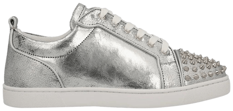 

Кроссовки Christian Louboutin Louis Junior Spikes Low 'Manoir Laminated Silver', серебряный