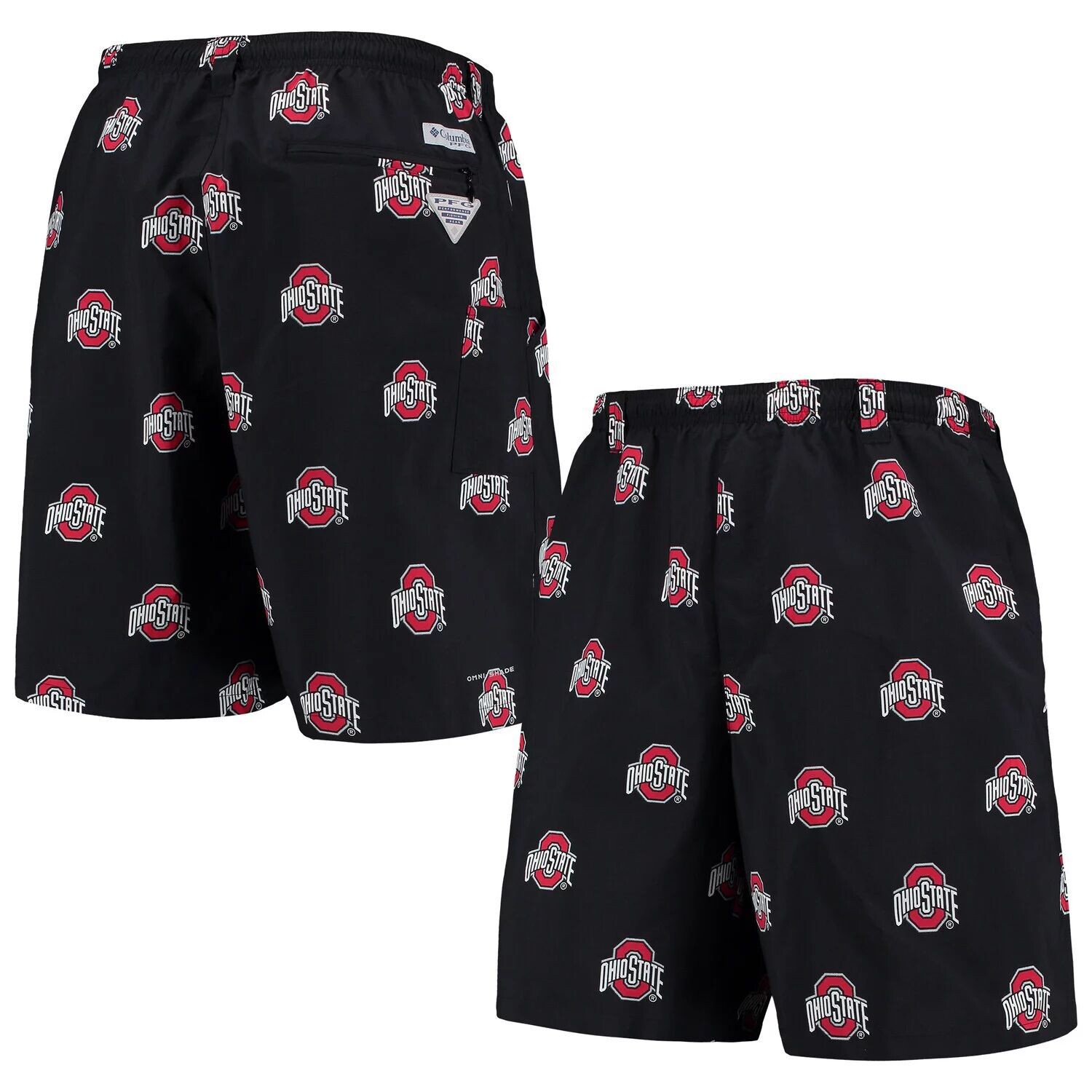 

Мужские гибридные шорты Columbia Black Ohio State Buckeyes PFG Backcast II 8 Omni-Shade