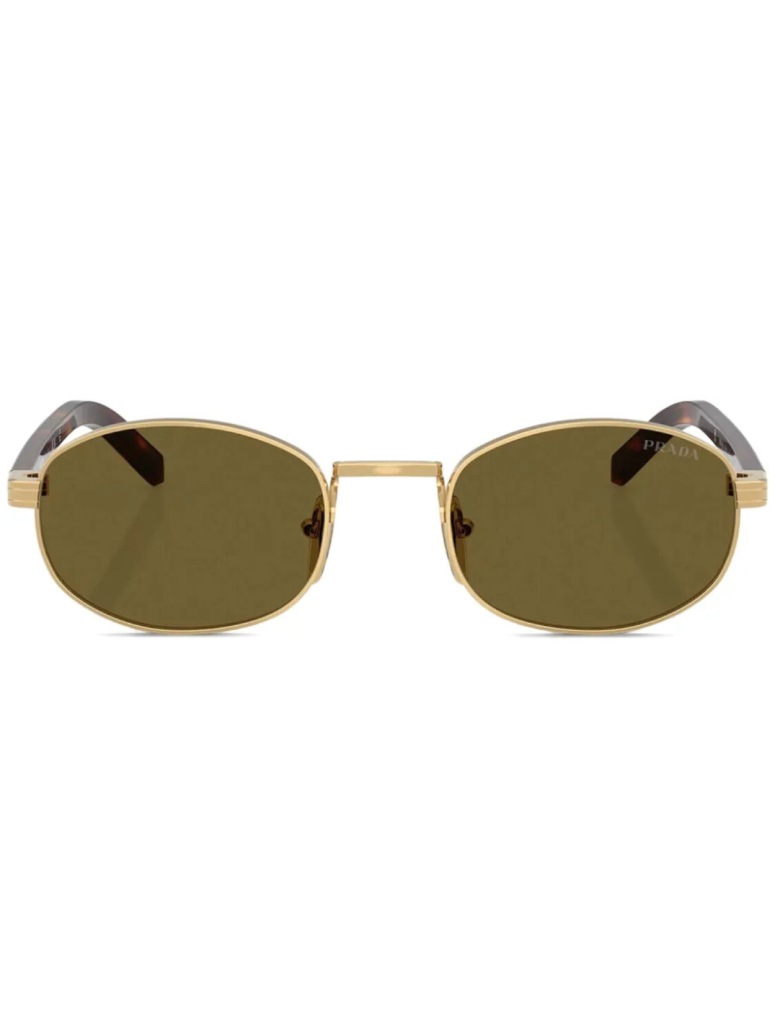 

Prada Eyewear солнцезащитные очки в овальной оправе, золотой