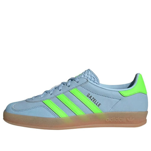 Кроссовки gazelle indoor 'clear sky solar green' Adidas, синий