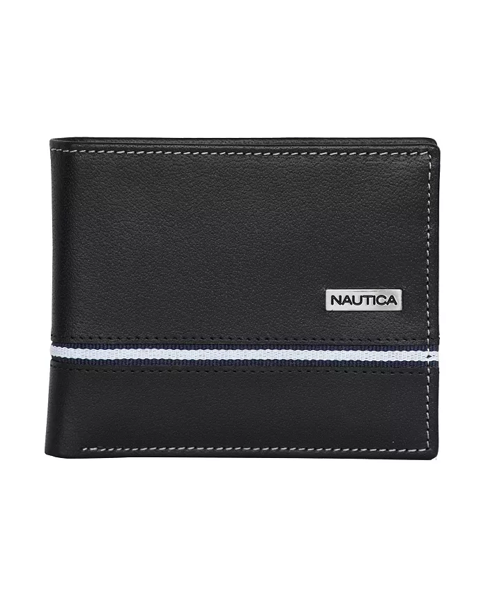 

Мужской кожаный кошелек Bifold Nautica, черный
