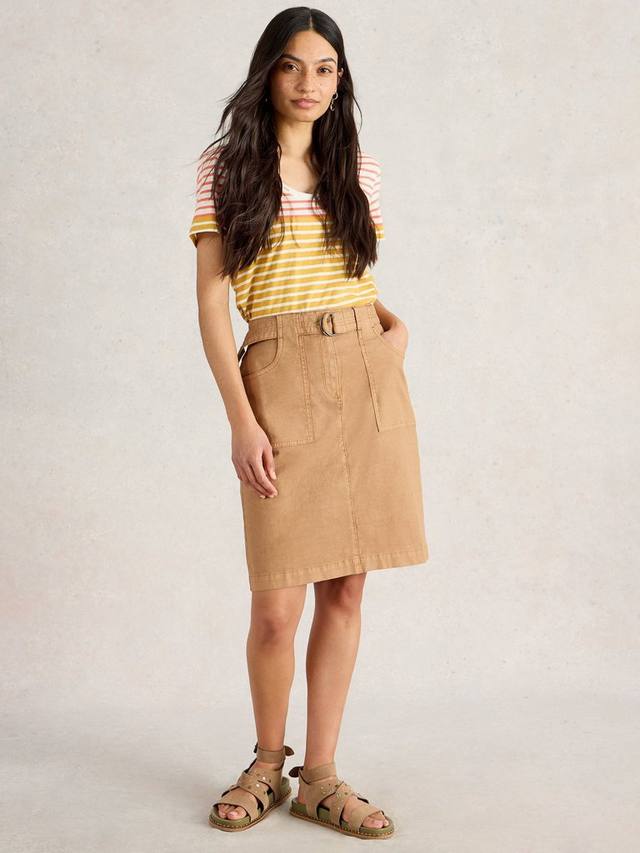 

Футболка Nadia с хлопковыми полосками и декором на горловине White Stuff, Yellow/Multi