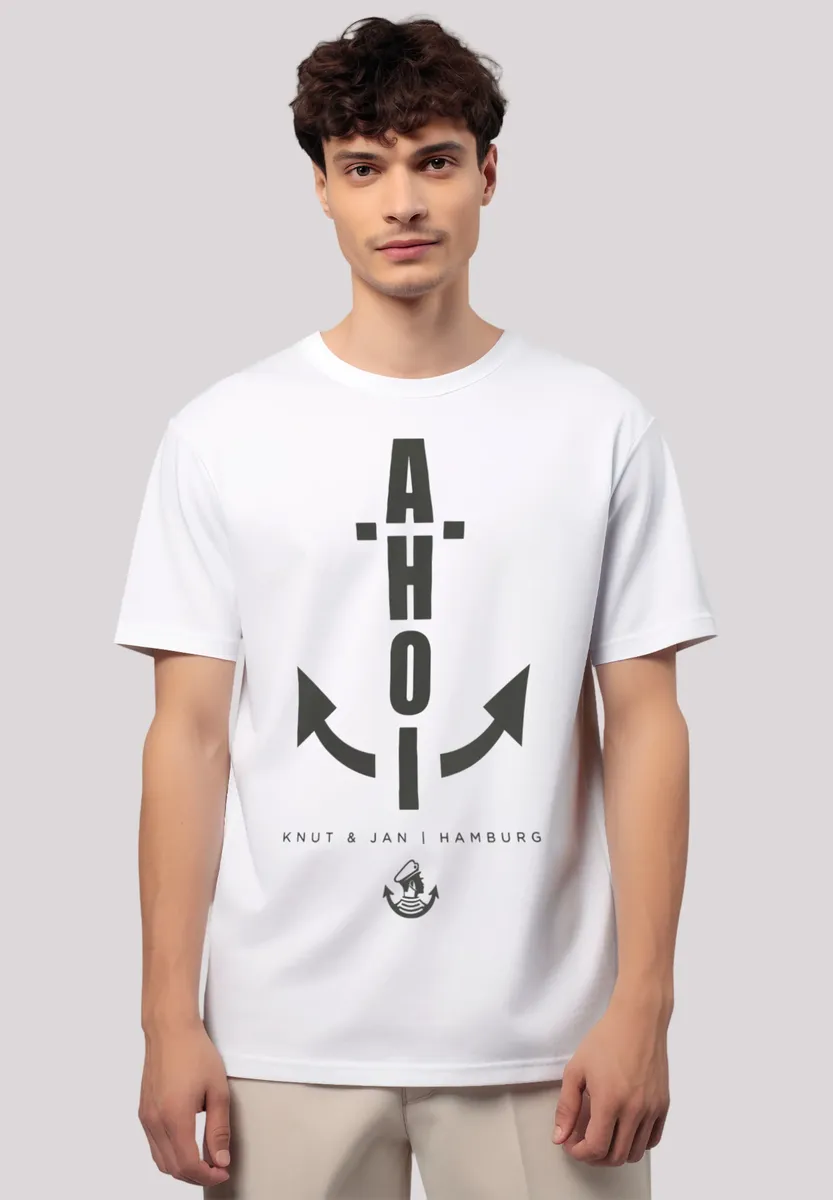 

F4NT4STIC Футболка "Ahoy Anker Knut & Jan Hamburg", премиум качество, белый