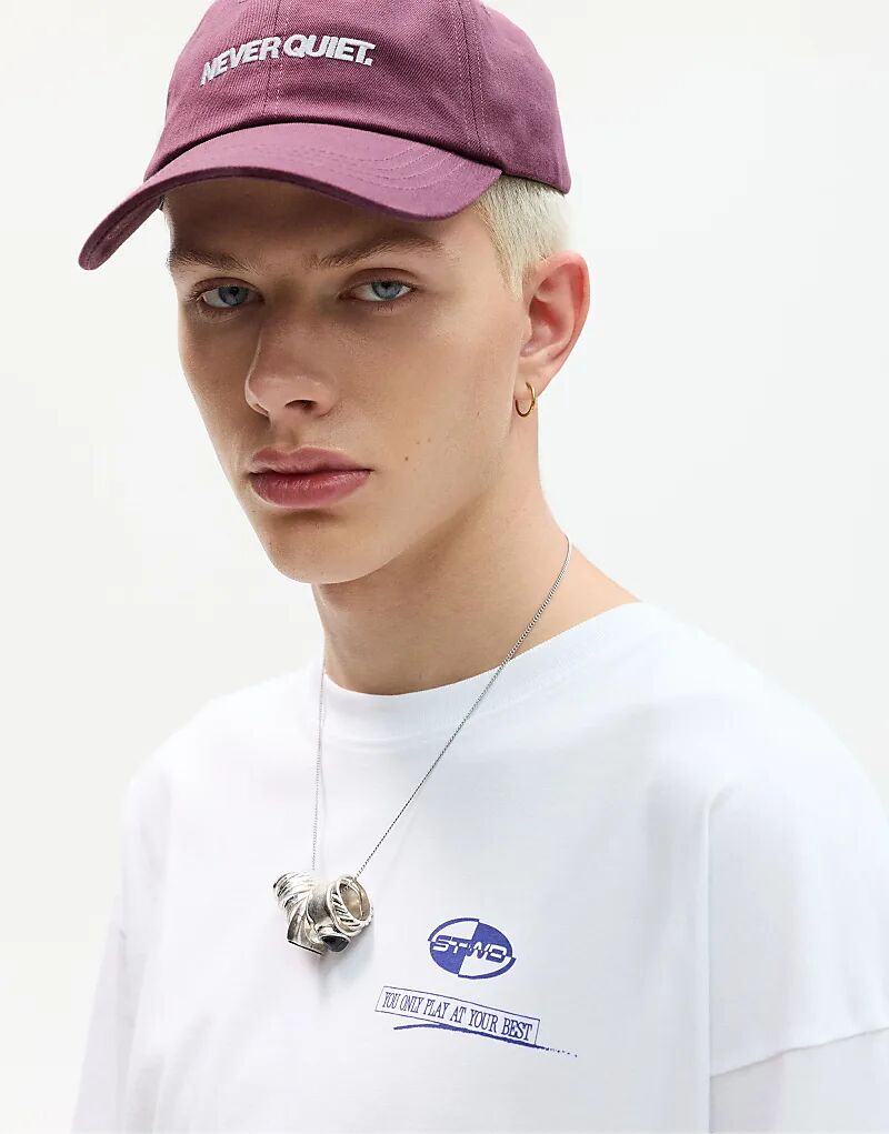 

Кепка Pull&Bear Never quiet сиреневого цвета