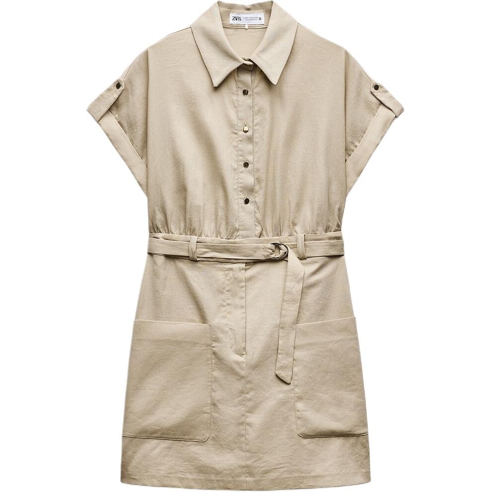 

Платье с короткими рукавами женское белое Zara