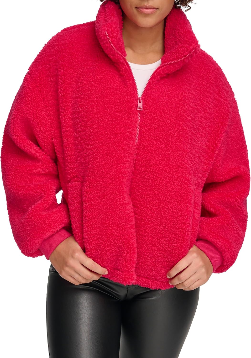 

Levi's Женская куртка на молнии из шерпы плюш, Fuchsia