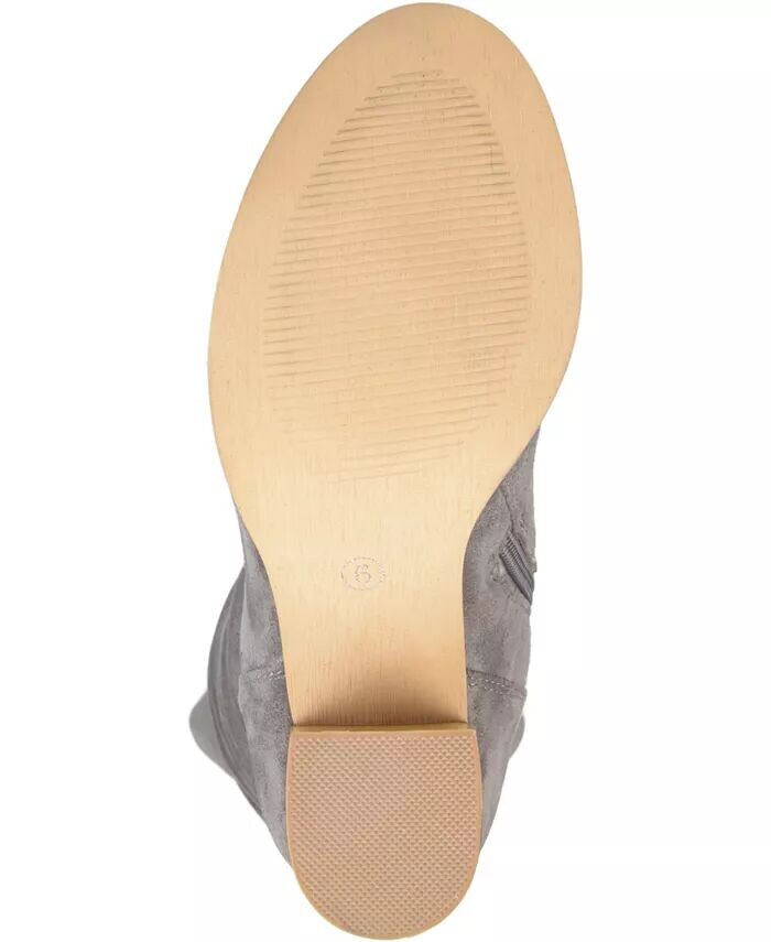 Женские сапоги Kaison Wide Calf Stacked Heel выше колена Journee Collection, серый — фото 2