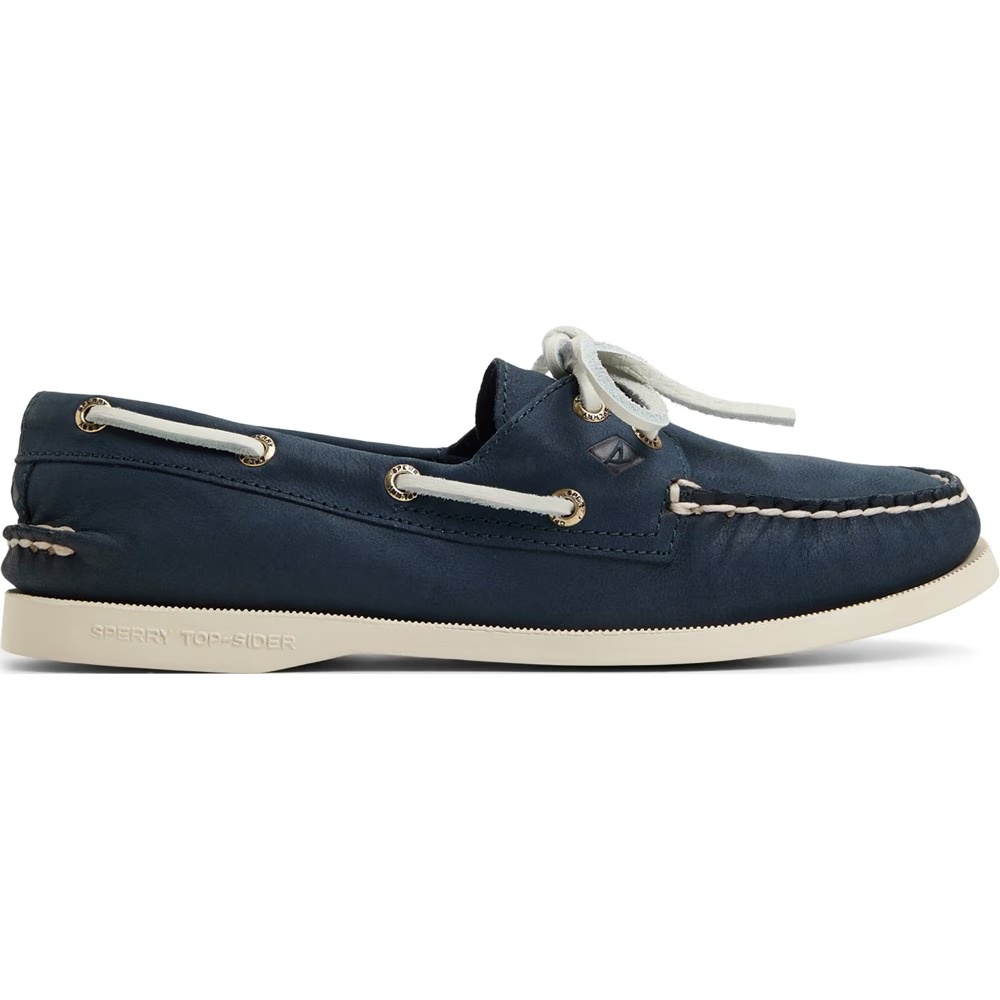 Подлинные оригинальные кожаные туфли-лодочки с двумя люверсами Sperry, синий — фото 2