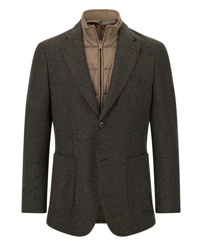 

Микропиджак из шерстяной смеси со съемной вставкой Boggi Milano, коричневый