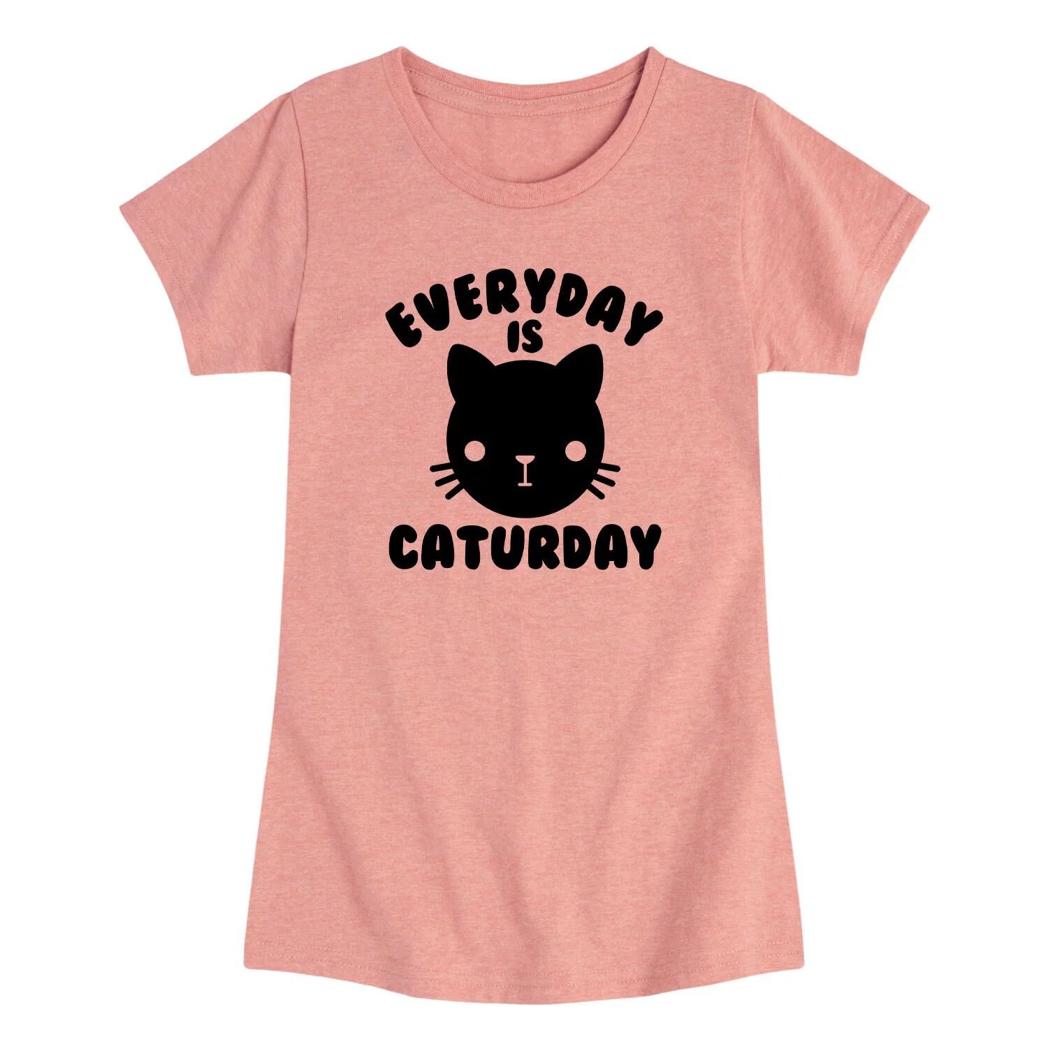 

Футболка с рисунком для девочек 7–16 лет Every Day Is Caturday Licensed Character, розовый