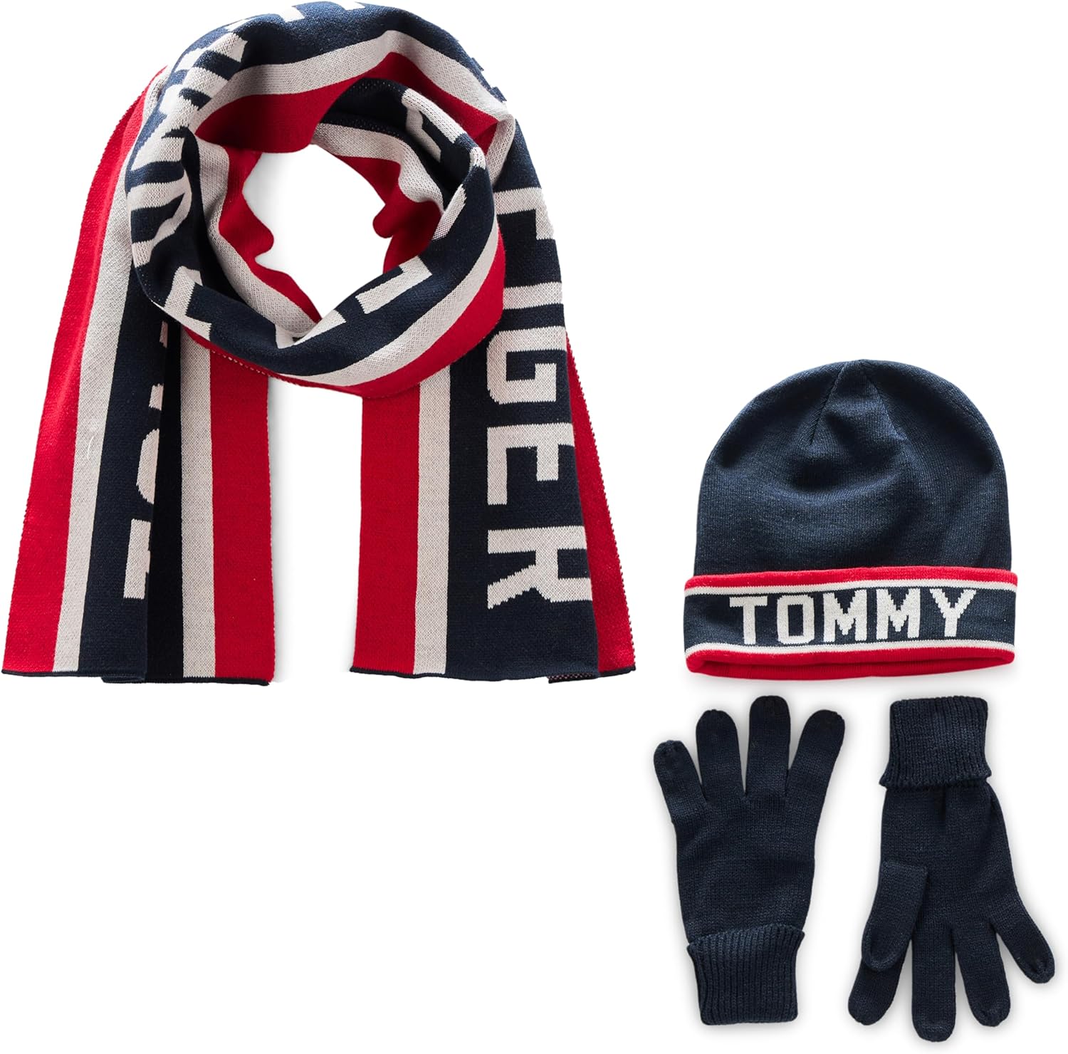 

Мужской комплект Tommy Hilfiger: шапка, шарф и перчатки, Desert Sky