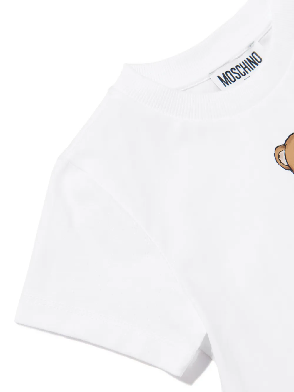 Футболка с принтом в виде мишки Moschino Kids, белый — фото 4