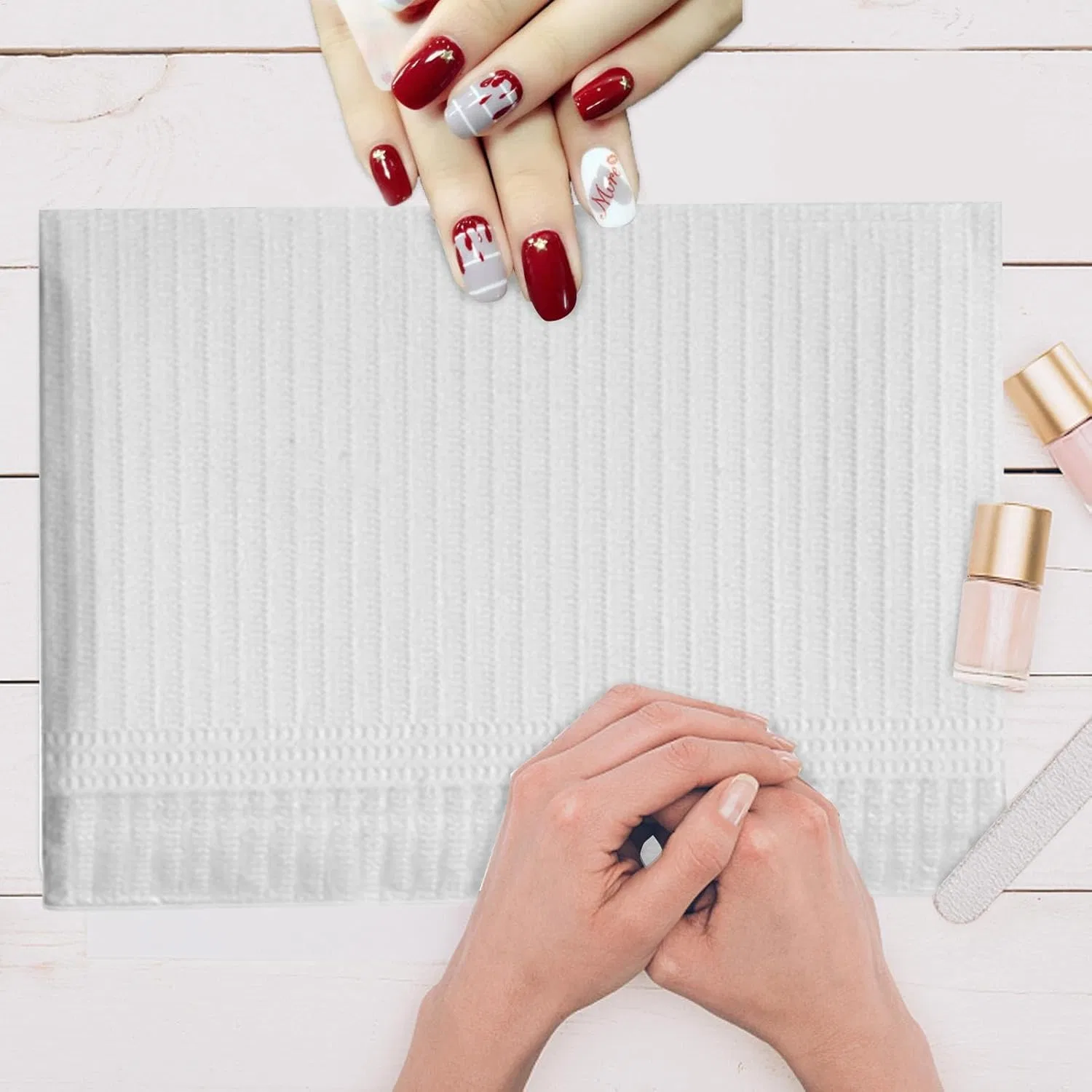 Одноразовые коврики для маникюрного стола, 50 шт. Generic, White — фото 3