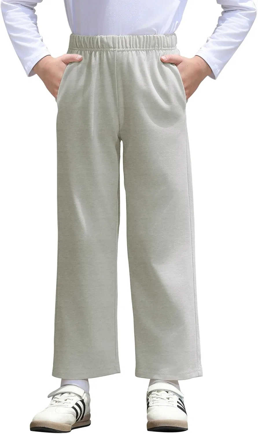 Детские спортивные штаны Haloumoning для мальчиков, прямые штанины, карманы, открытый низ, для занятий спортом и активного отдыха, 3-10 лет, серый