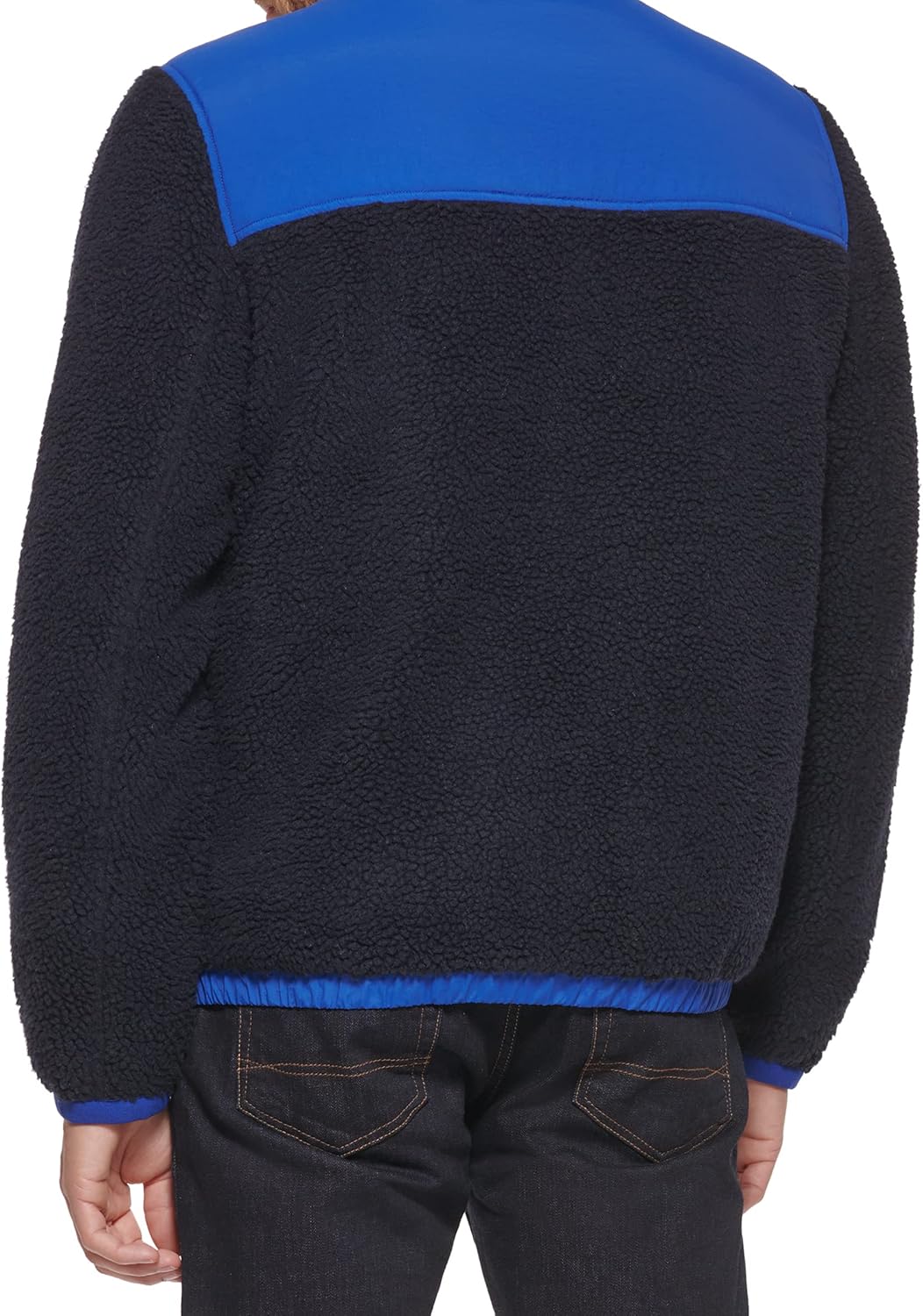 Мужская куртка Tommy Hilfiger Contrast Sherpa с воротником-стойкой, Navy — фото 4