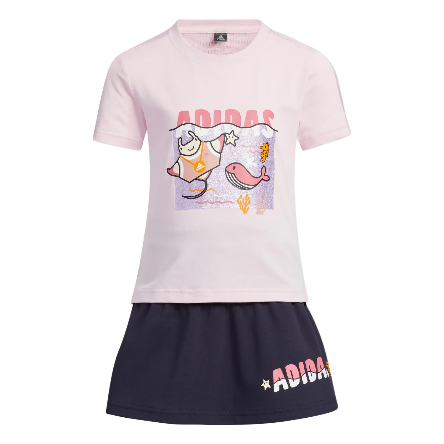 Adidas Детский комплект с юбкой для детей 3-7 лет Clear Pink — фото 3