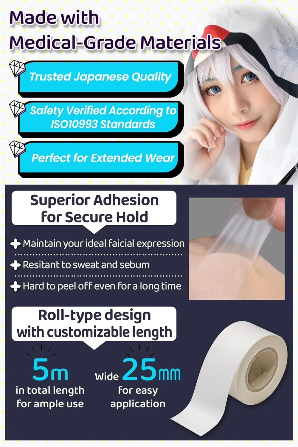 Невидимая лента для подтяжки лица «Cosplay Face Lift Up Tape» от VECTill Ｖｅｃｔｉｌｌ — фото 4
