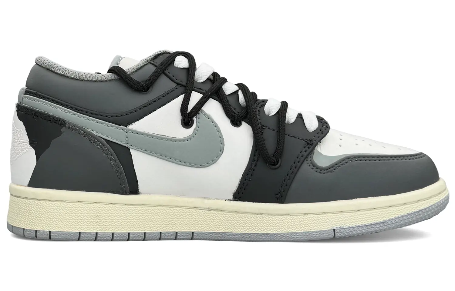 

Кроссовки Air Jordan 1 Vintage Basketball Shoes Men Low-top White, серый