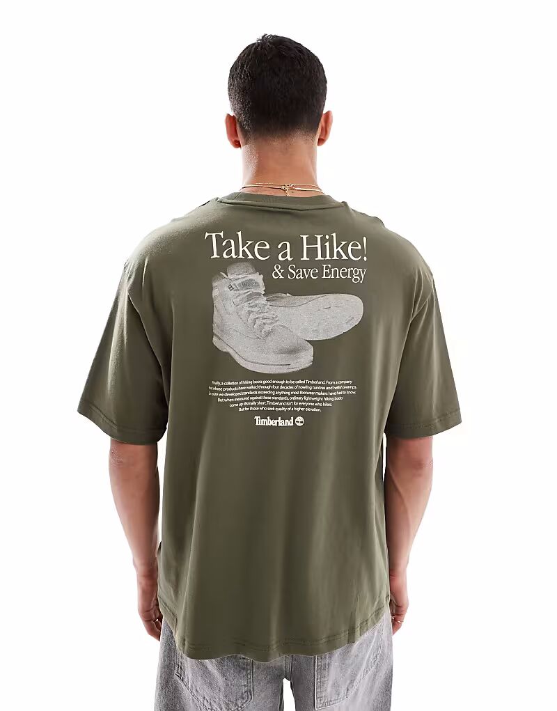 

Футболка с принтом Timberland Take a Hike зеленого цвета - эксклюзивно для ASOS