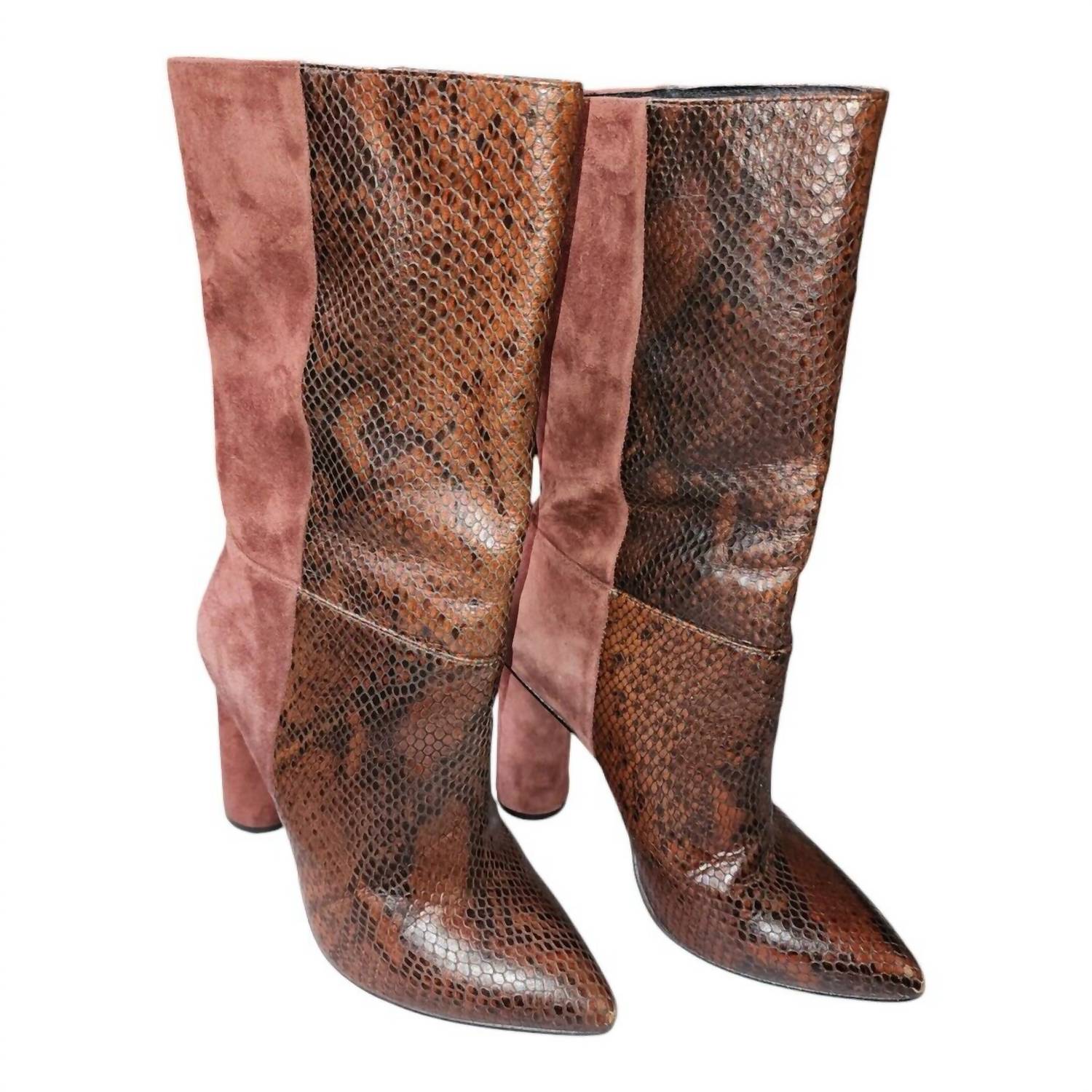 Ботинки Kolby из замши с эффектом змеиной кожи 42 GOLD, цвет snake leather suede