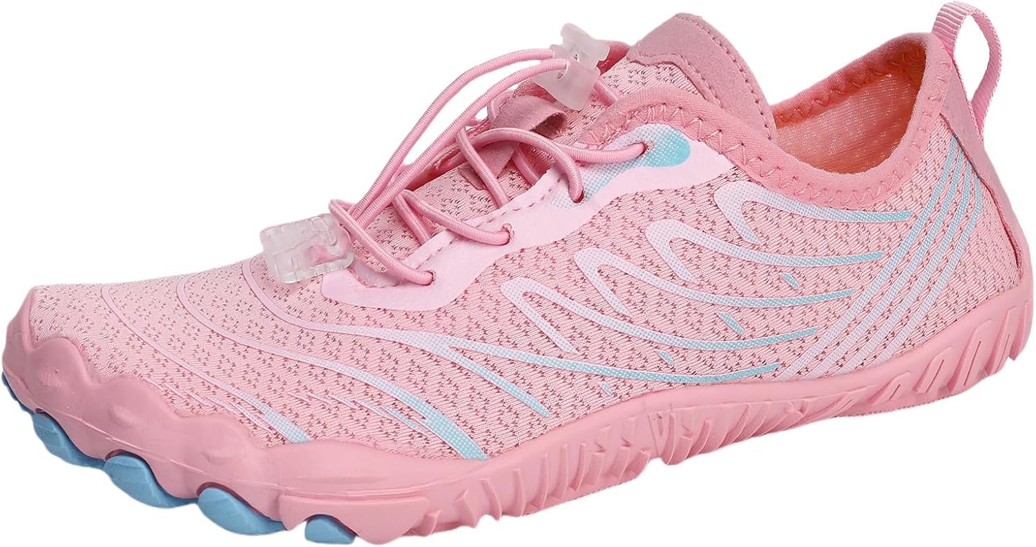 

Кроссовки для походов для женщин и мужчин Pro Barefoot с широкой носковой частью, водонепроницаемые, для трейлового бега, здоровые и нескользящие, дышащие походные и прогулочные кроссовки Zwrxw, розовый