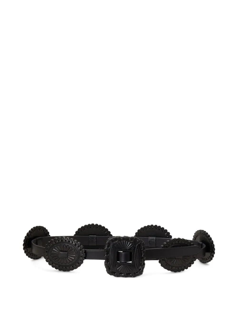 

Кожаный ремень с тисненой пряжкой POLO RALPH LAUREN, черный