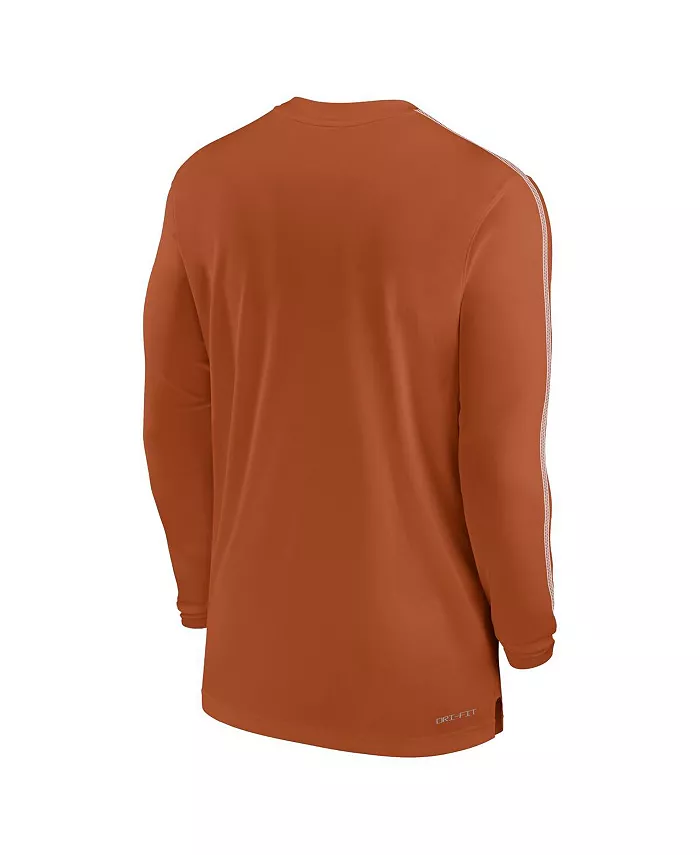 Мужская футболка с длинным рукавом Texas Longhorns 2024 Sideline Coach UV Performance Nike, белый — фото 4