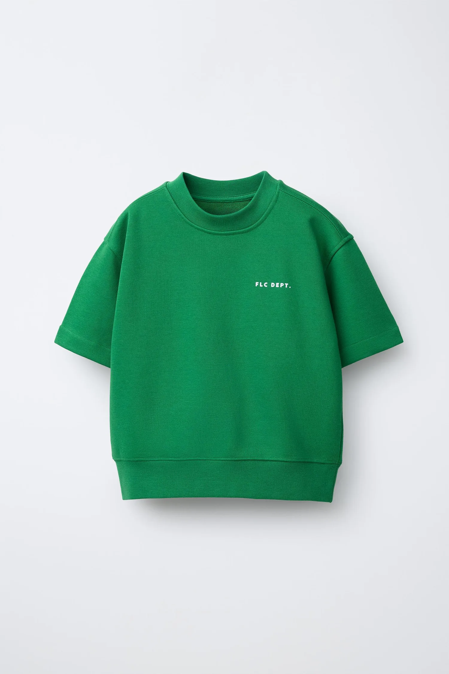 Толстовка с коротким рукавом и рельефным текстом Zara, зеленый