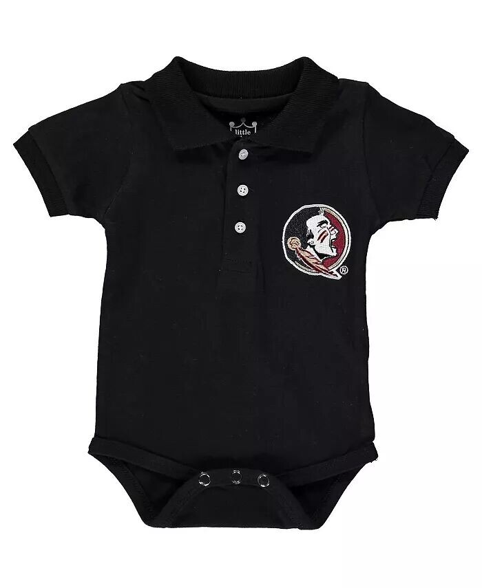 

Боди для мальчиков и девочек из черного поло Florida State Seminoles Little King Apparel